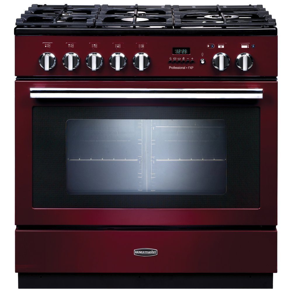 Rangemaster PROP90FXPDFFCY/C Professional Plus 90cm Pyrolytic Dual Fuel Range Cooker 92760 – CRANBERRY