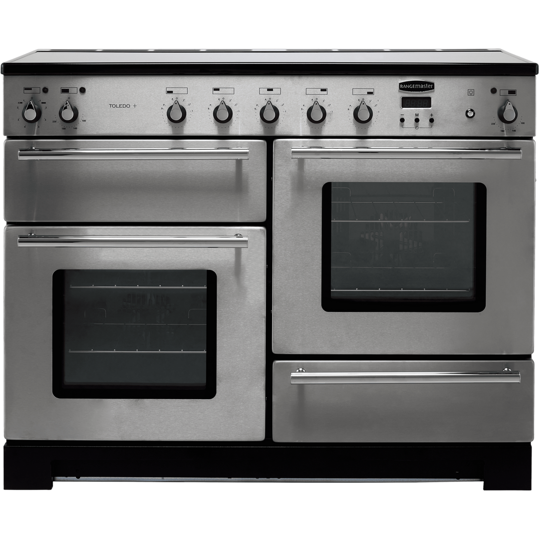 Rangemaster Toledo + TOLP110EISS/C 110cm wide Electric Range Cooker with Induction Hob - Stainless Steel