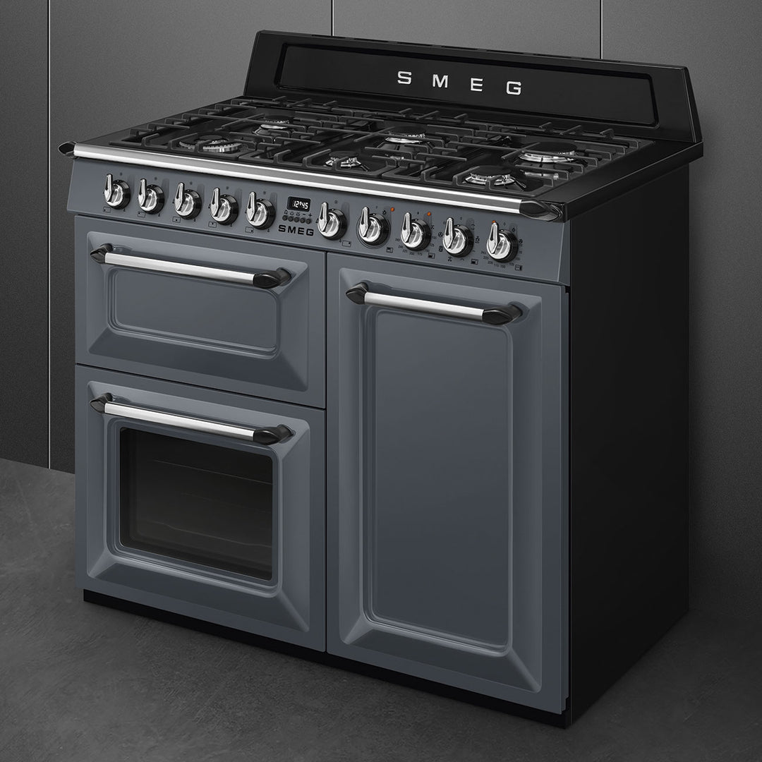 Smeg Victoria TR103GR 100cm wide Dual Fuel Range Cooker with Gas Hob - Slate