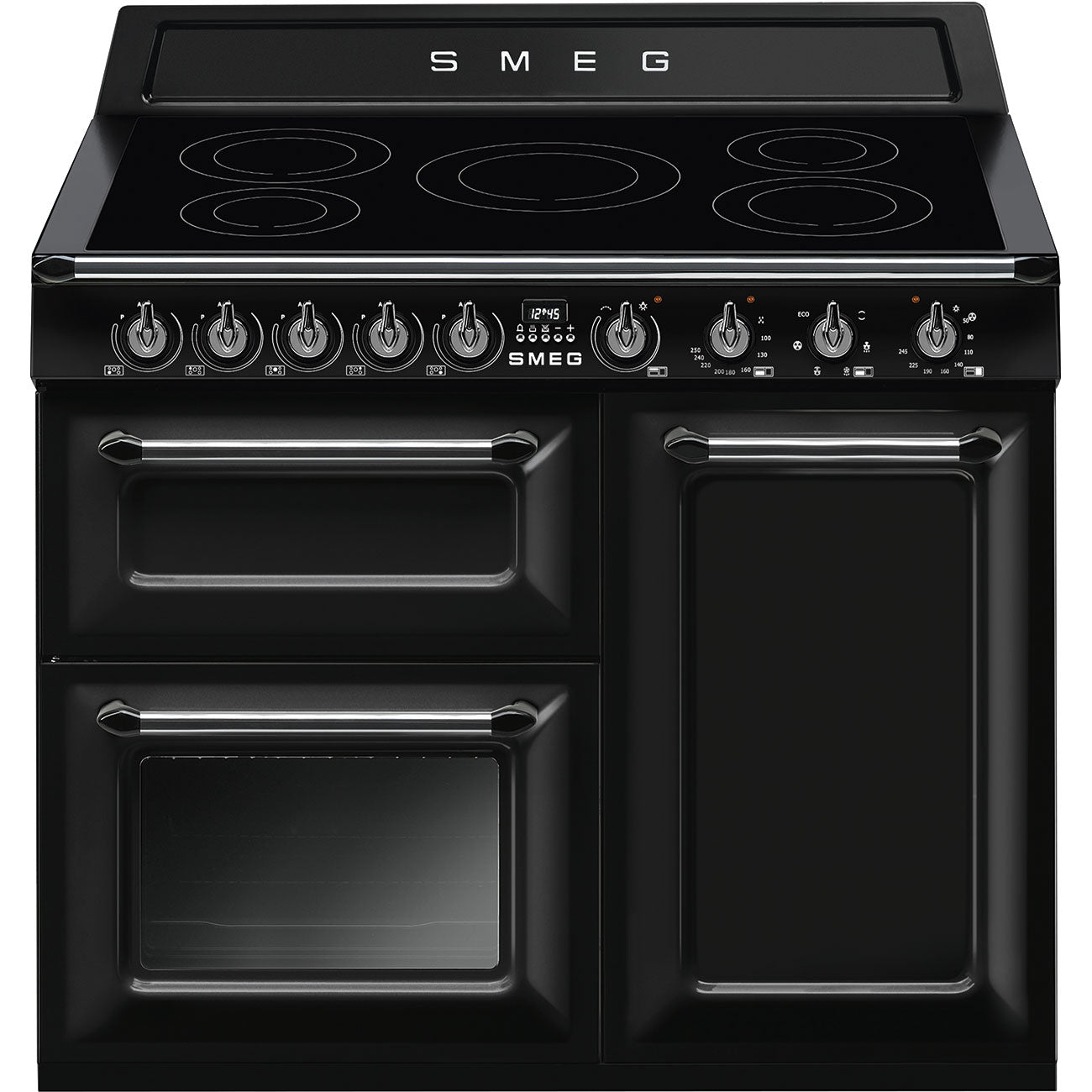 Smeg Victoria TR103IBL2 100cm wide Electric Range Cooker with Induction Hob - Black