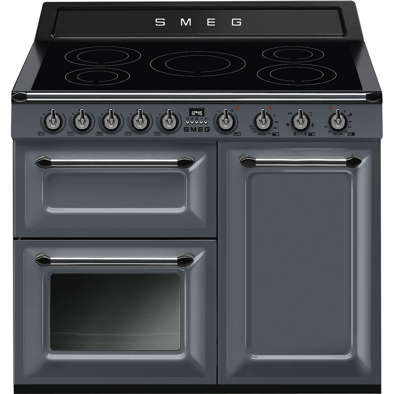 Smeg Victoria TR103IGR2 100cm wide Electric Range Cooker with Induction Hob - Slate Grey