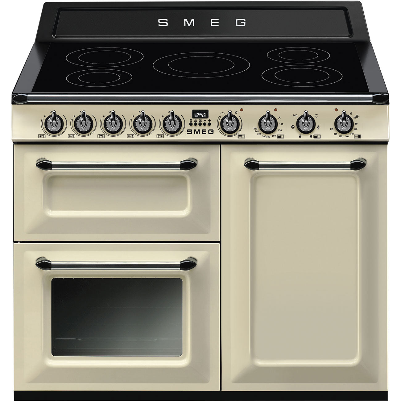 Smeg Victoria TR103IP2 100cm wide Electric Range Cooker with Induction Hob - Cream