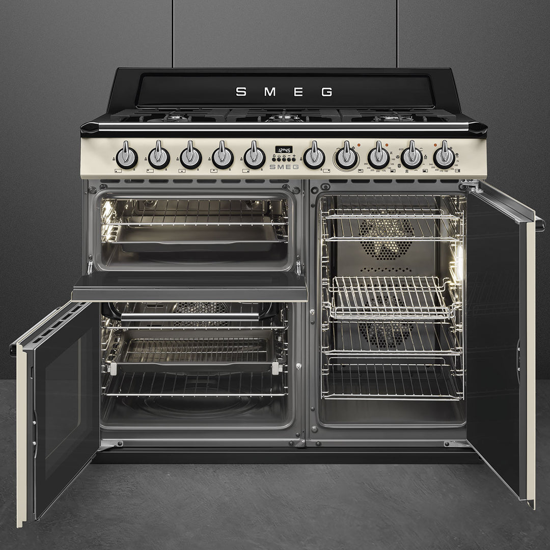 Smeg Victoria TR103P 100cm wide Dual Fuel Range Cooker with Gas Hob - Cream