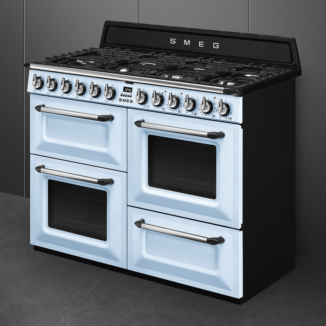 Smeg Victoria TR4110AZ 110cm wide Dual Fuel Range Cooker with Gas Hob - Pastel Blue