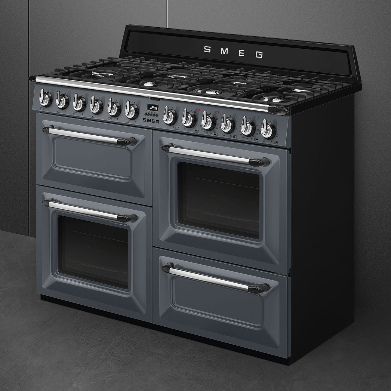 Smeg Victoria TR4110GR 110cm wide Dual Fuel Range Cooker with Gas Hob - Slate
