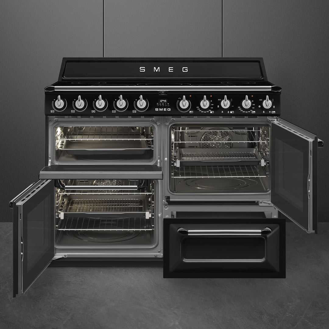 Smeg Victoria TR4110IBL2 110cm wide Electric Range Cooker with Induction Hob - Black