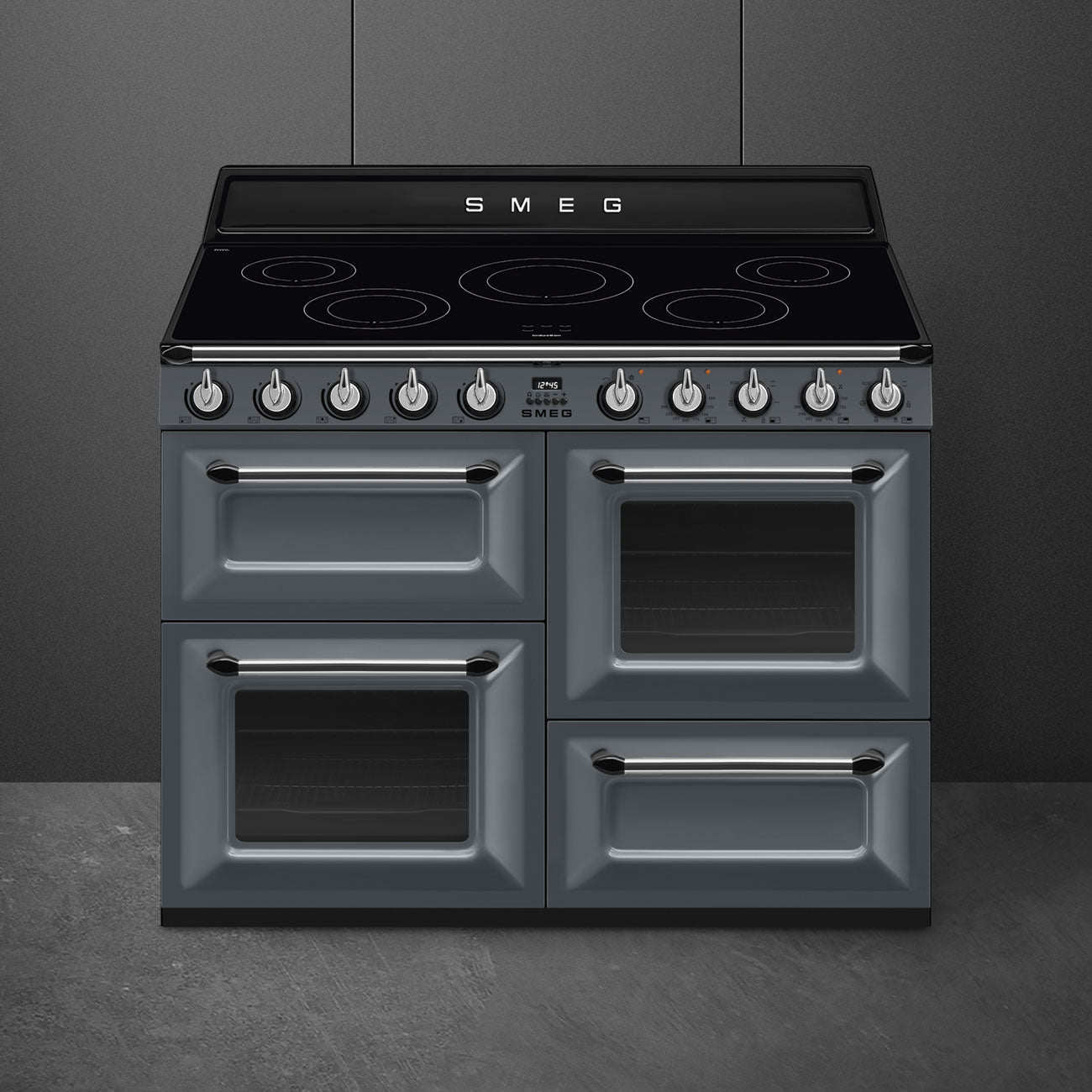 Smeg Victoria TR4110IGR2 110cm wide Electric Range Cooker with Induction Hob - Slate Grey