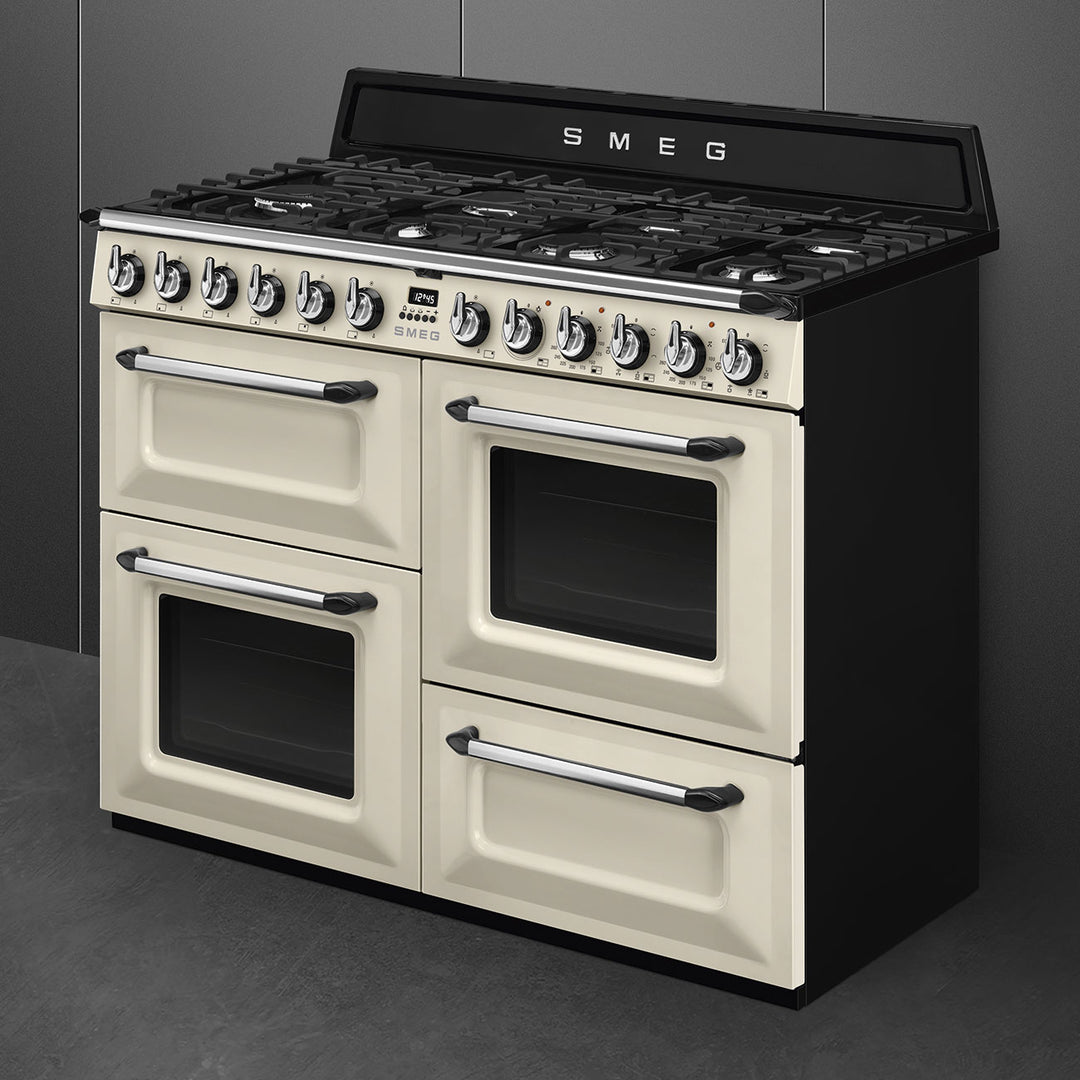 Smeg Victoria TR4110P1 110cm wide Dual Fuel Range Cooker with Gas Hob - Cream