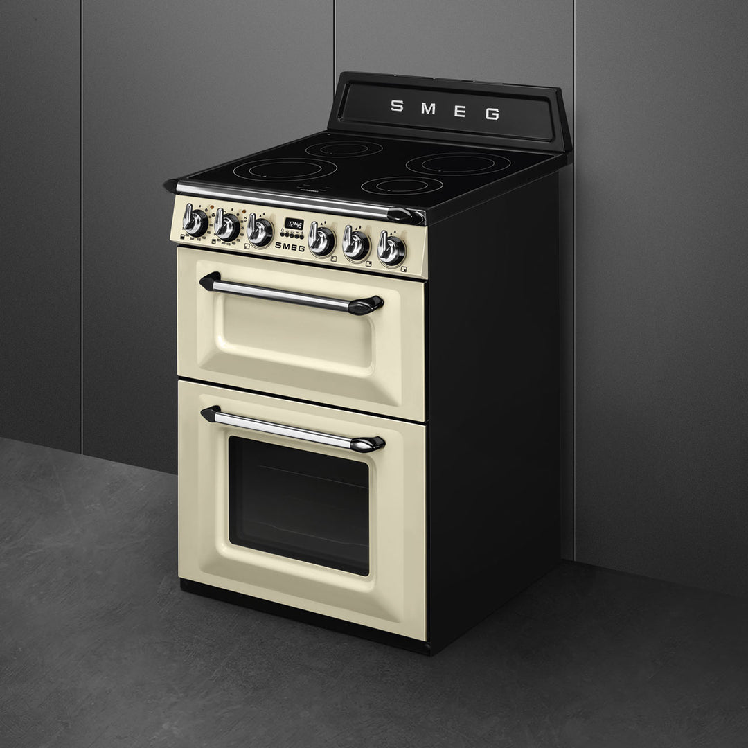 Smeg Victoria TR62IP2 60cm Wide Double Oven Electric Cooker with Induction Hob - Cream
