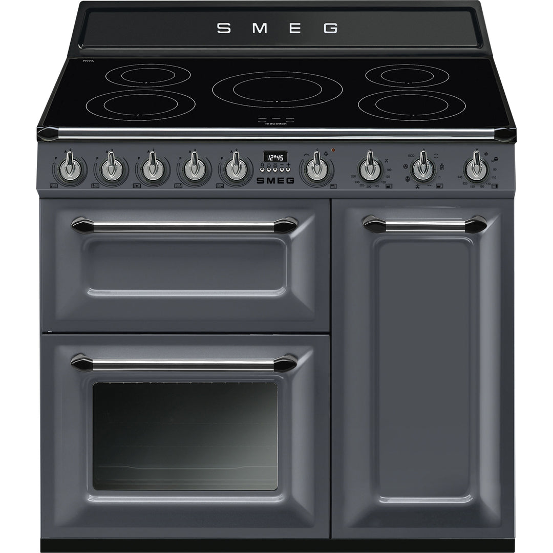 Smeg Victoria TR93IGR2 90cm wide Electric Range Cooker with Induction Hob - Slate Grey