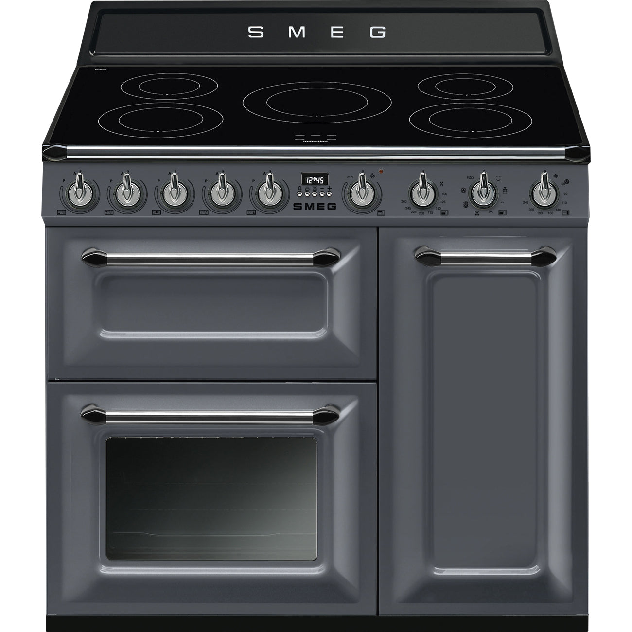 Smeg Victoria TR93IGR2 90cm wide Electric Range Cooker with Induction Hob - Slate Grey