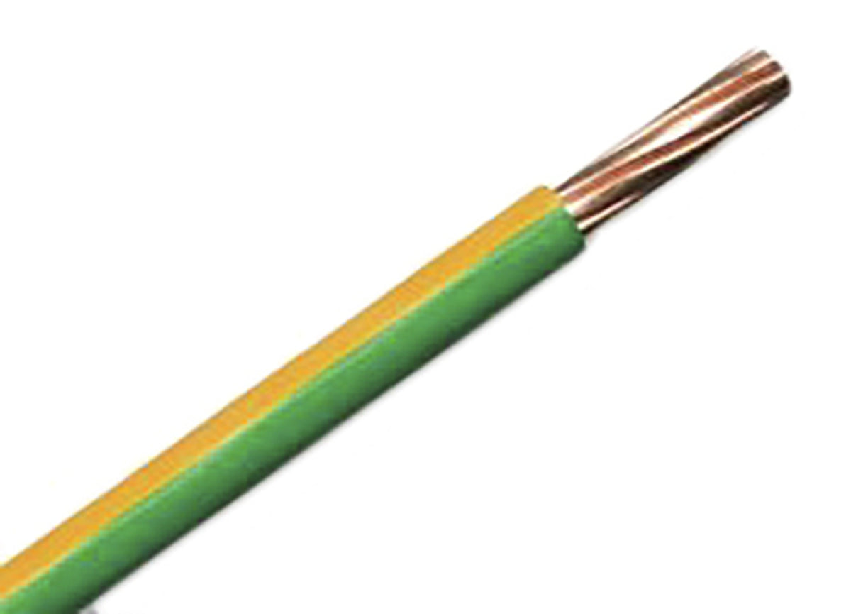 TieDex UK 6491X Series Yellow, Green 2.5 mm² Hook Up Wire, 0 AWG, 100 m, Polyvinyl Chloride