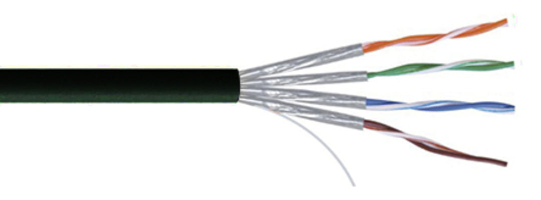 TieDex UK Cat7a Ethernet Cable Solid Solid, 100 m, Black, Shielded Low Smoke Zero Halogen