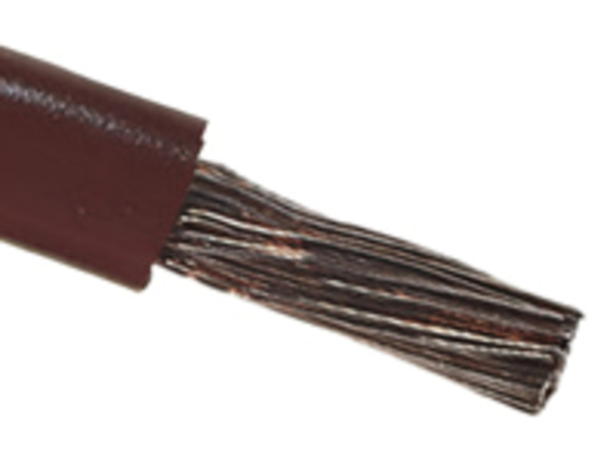 TieDex UK Brown 6 mm² Hook Up Wire, 10 AWG, 78 x 0.295 mm, 295 μm core strands, 100 m, Polyvinyl Chloride
