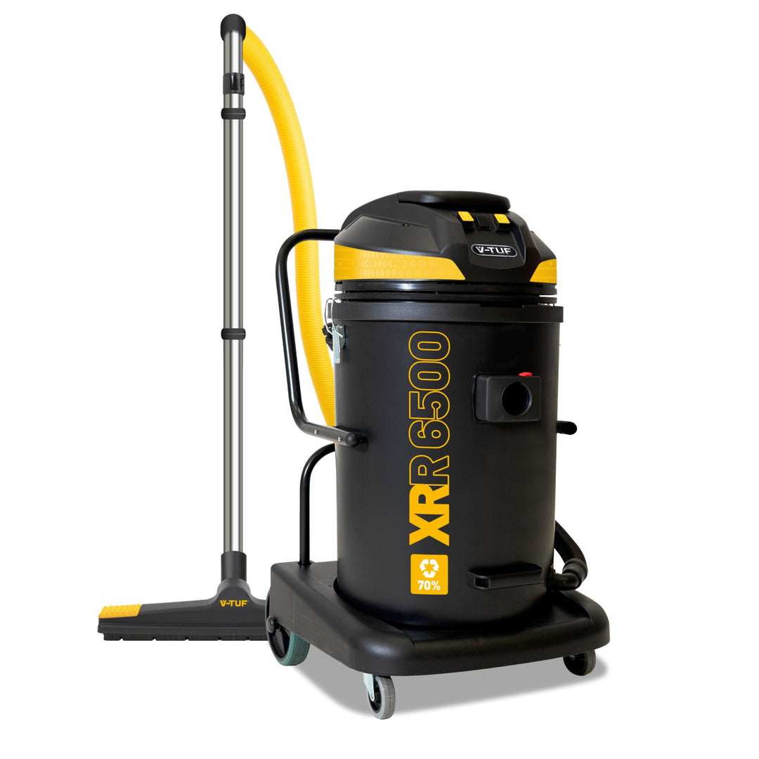 V-TUF XRR6500 110V 65L 2000W High Performance Wet &amp; Dry Industrial Vacuum Cleaner - Made from 70% Recycled Plastic