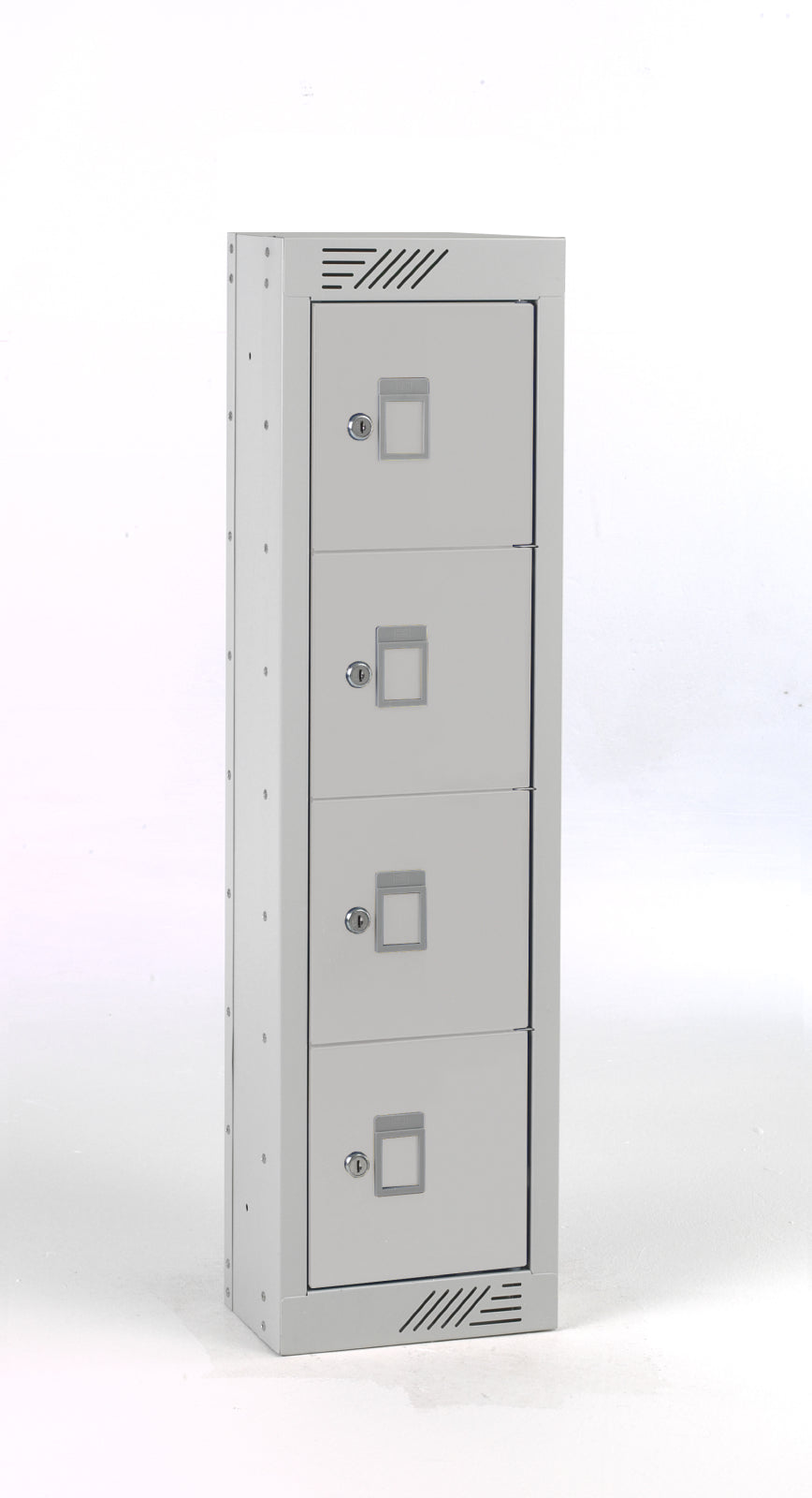 TieDex UK 4 Door Steel Light Grey Locker, 915 mm x 250 mm x 180 mm
