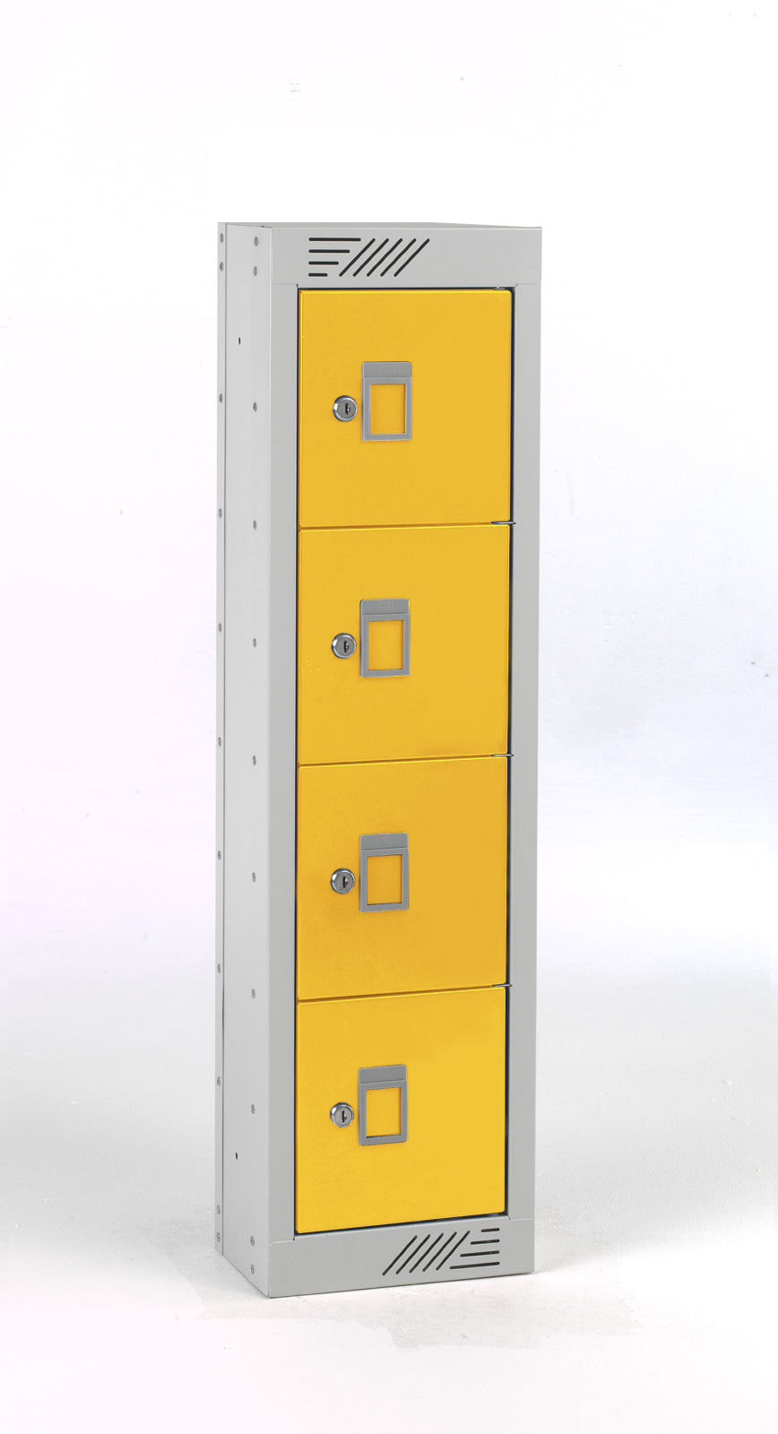 TieDex UK 4 Door Steel Yellow Locker, 915 mm x 250 mm x 180 mm