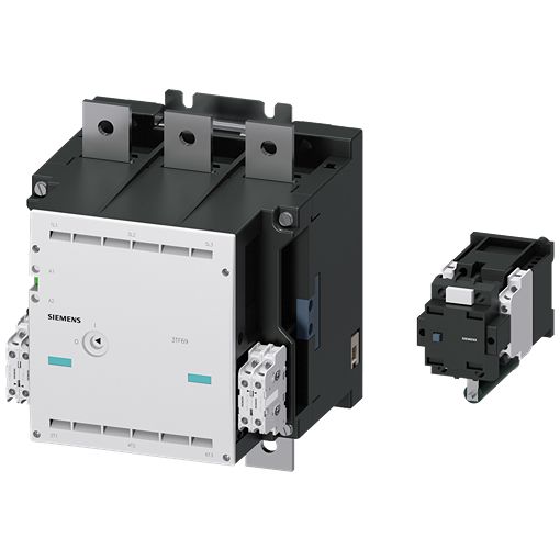 Siemens 3TF6 Contactor, 110V dc Coil, 3-Pole, 630 A, 335 kW 110V dc, 3 NO/3 NC, 400V