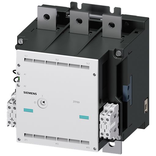 Siemens 3TF6 Contactor, 200V ac, 240 V ac Coil, 3-Pole, 630 A, 335 kW 240V ac, 4 NO/4 NC, 400V