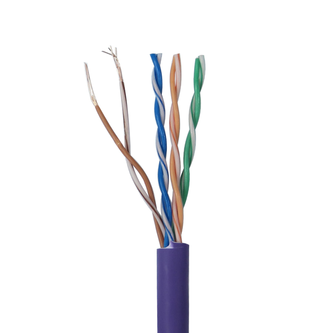TieDex UK Cat5e Ethernet Cable, 305 m, Purple Straight, Unterminated to, Unshielded Low Smoke Zero Halogen