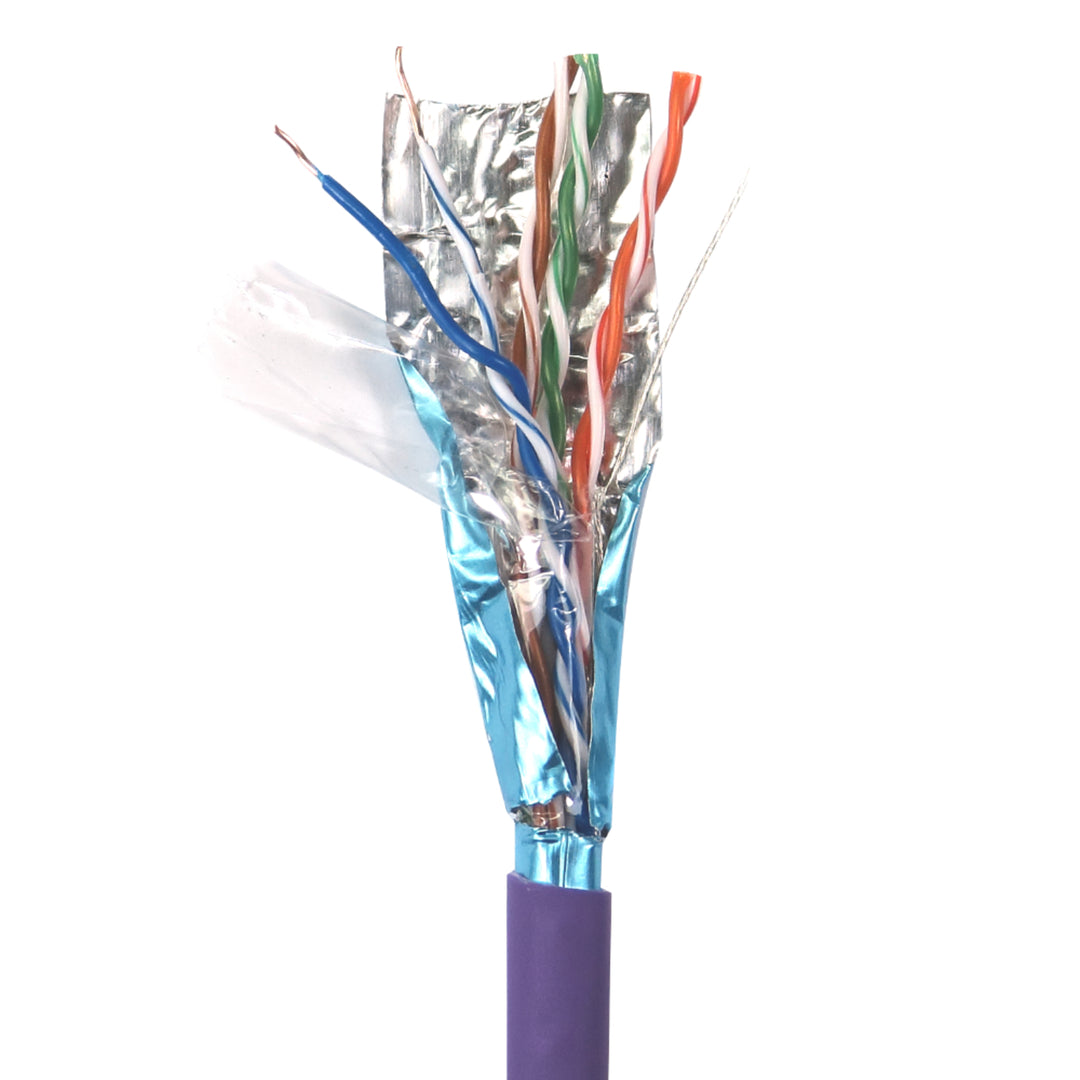 TieDex UK Cat6 Ethernet Cable Straight, Unterminated, 305 m, Purple, Shielded Low Smoke Zero Halogen