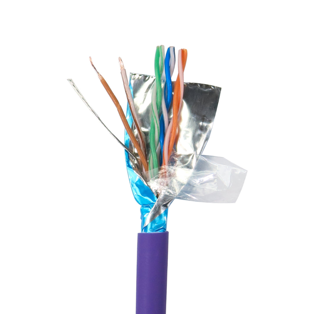 TieDex UK Cat6 Ethernet Cable Unterminated Unterminated, 305 m, Purple, Shielded Low Smoke Zero Halogen