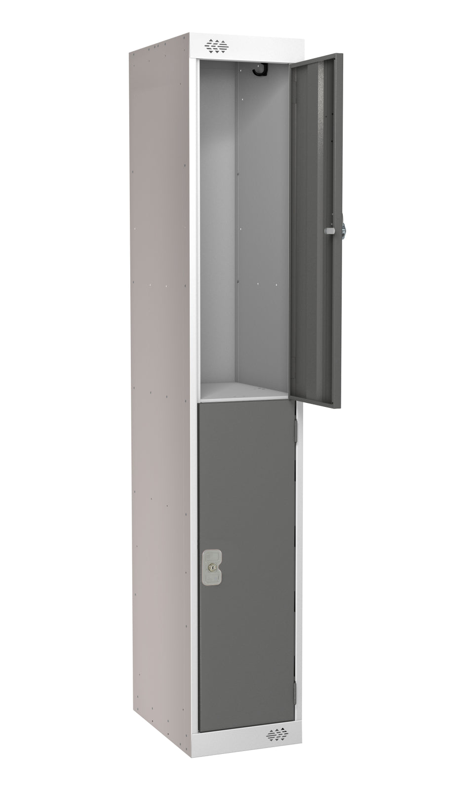 TieDex UK 2 Door Steel Dark Grey Locker, 1.8 m x 450 mm x 450 mm
