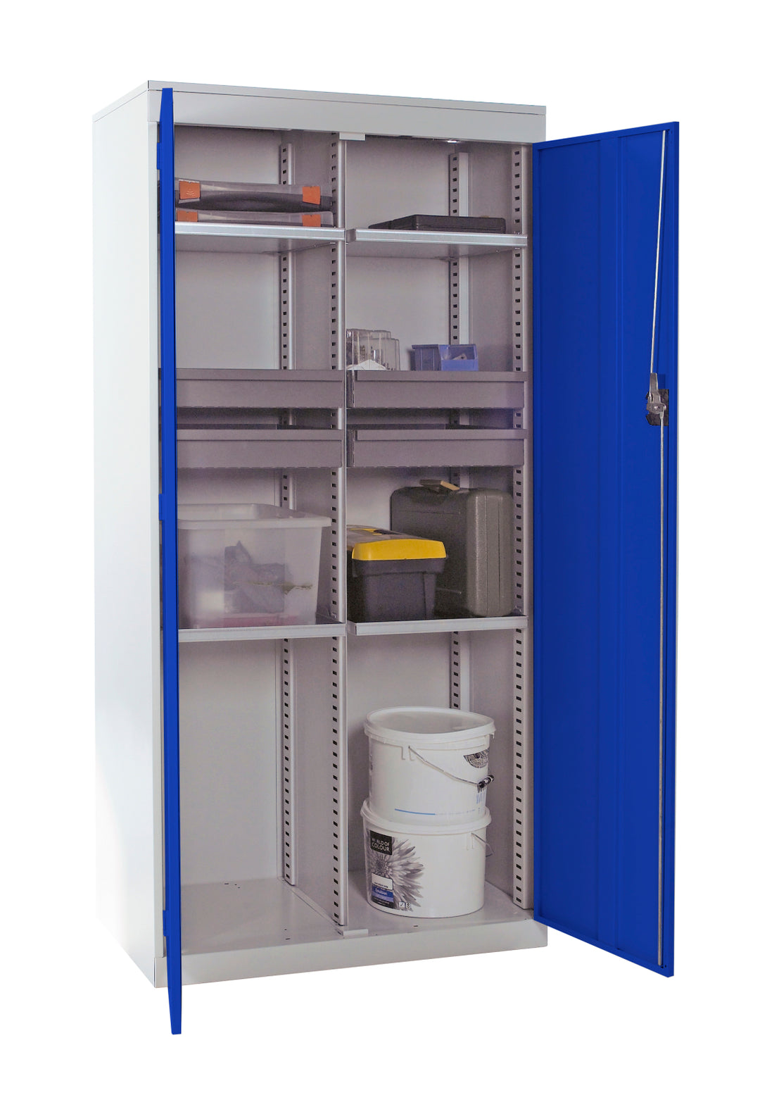 TieDex UK 2 Door, 4 Drawer Steel Floor Standing Tool Cabinet 1.82 m 915mm, 505 mm