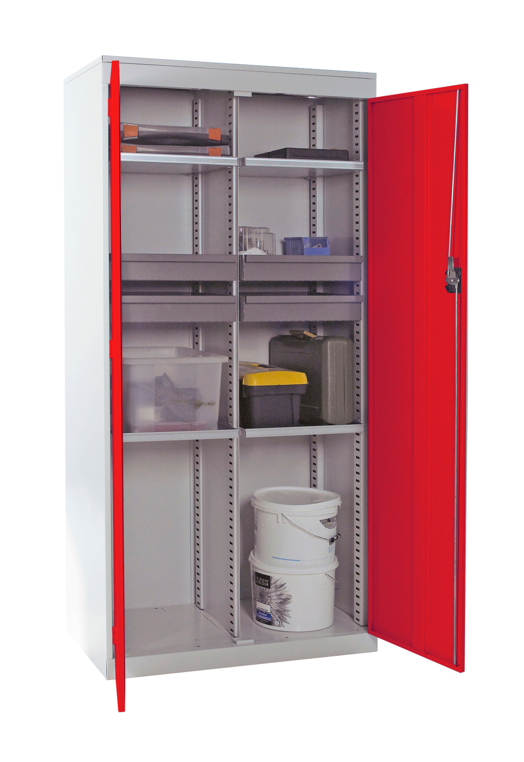 TieDex UK 2 Door, 4 Drawer Steel Floor Standing Tool Cabinet 1.82 m 915mm, 505 mm