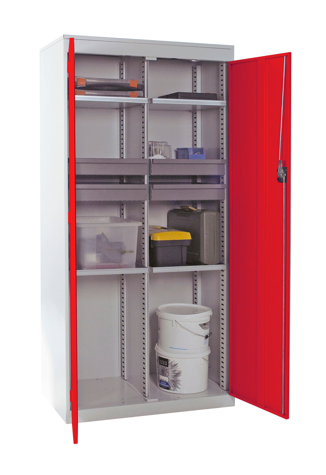 TieDex UK 2 Door, 4 Drawer Steel Floor Standing Tool Cabinet 1.82 m 915mm, 505 mm