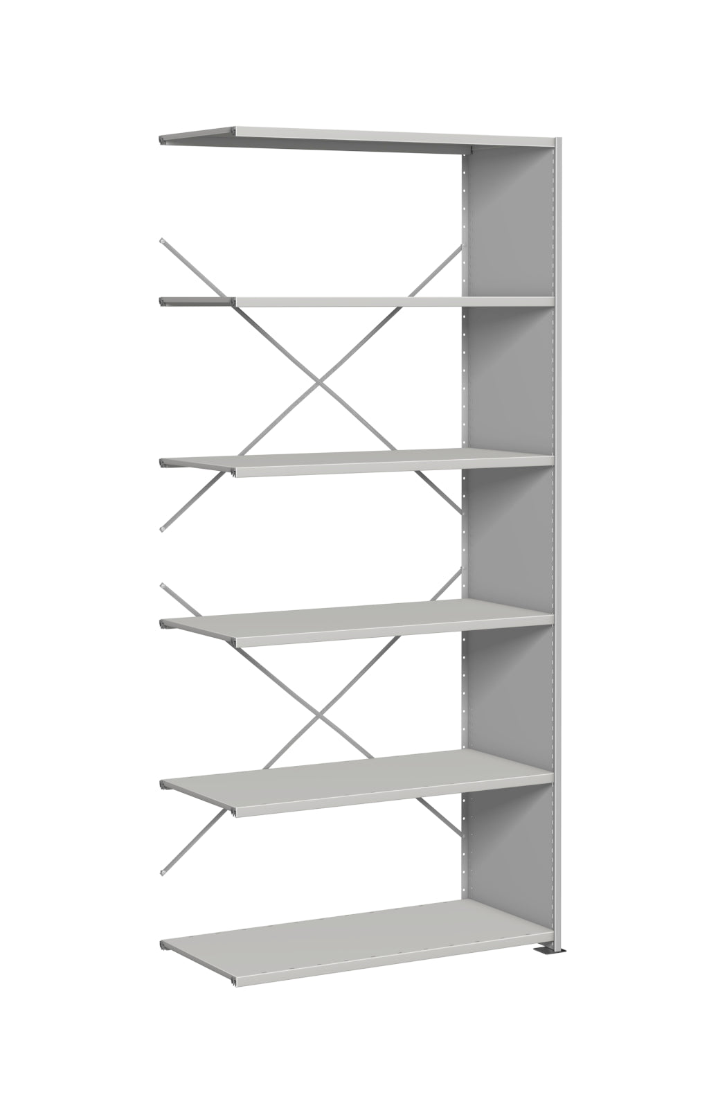 TieDex UK Light Grey 6 Shelf Steel Shelving System, 1.85 m x 1m, 300 mm