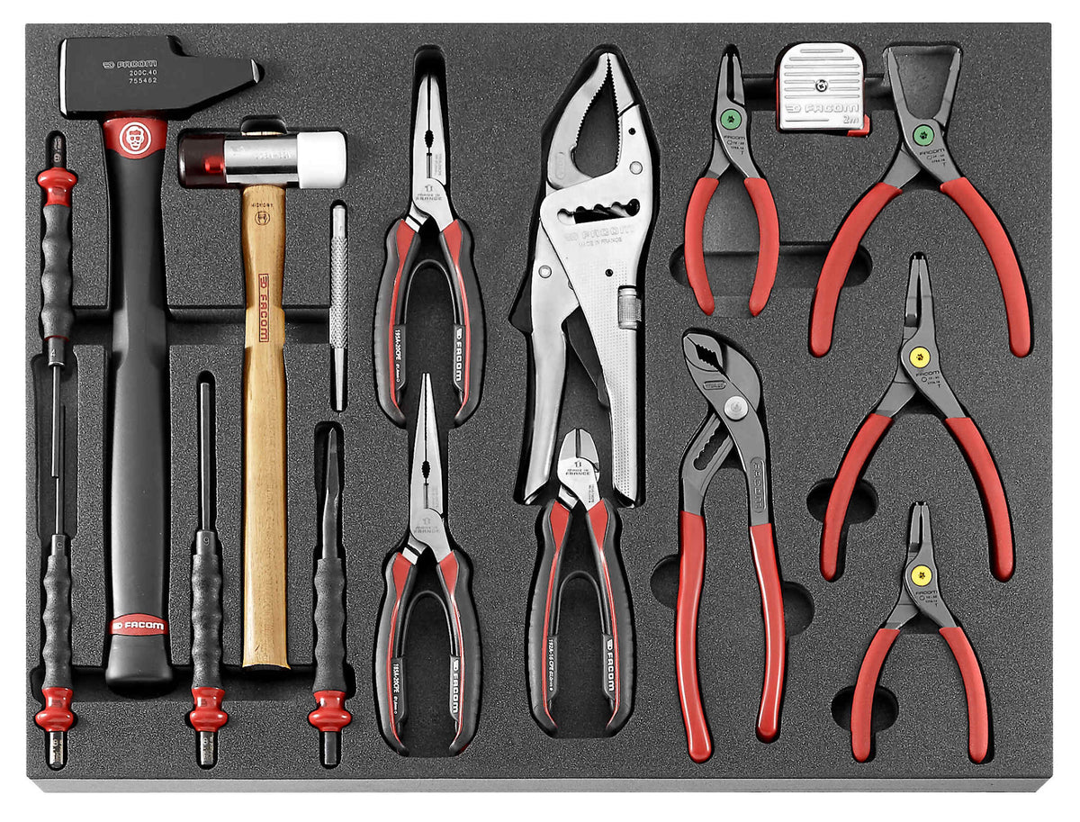 Facom 17 Piece Plier Tool Kit with Foam Inlay
