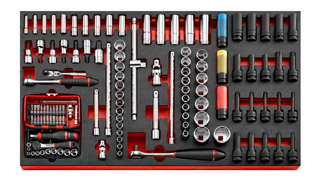 Facom 38 Piece Socket Tool Socket Set with Foam Inlay