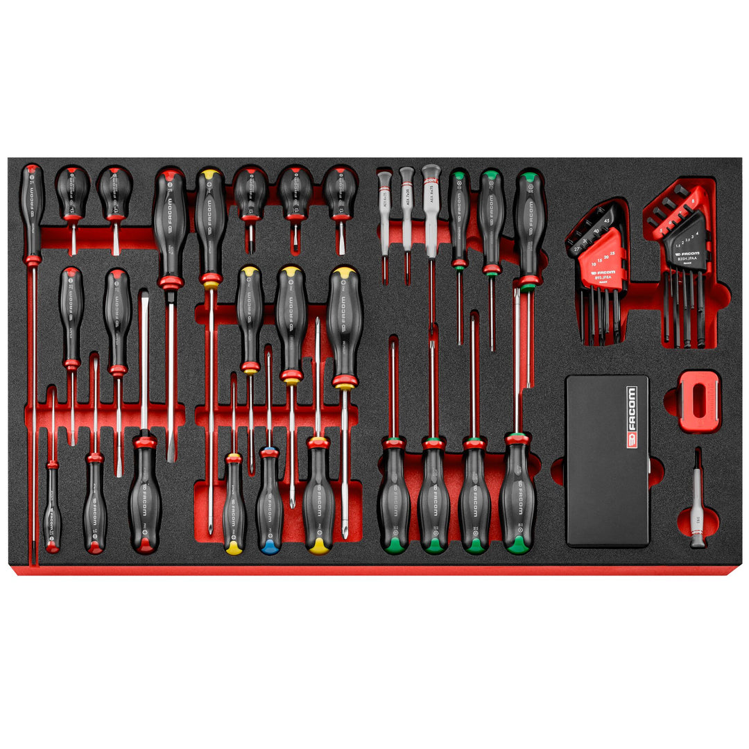 Facom 51 Piece Screwdriver Kit Tool Kit with Foam Inlay