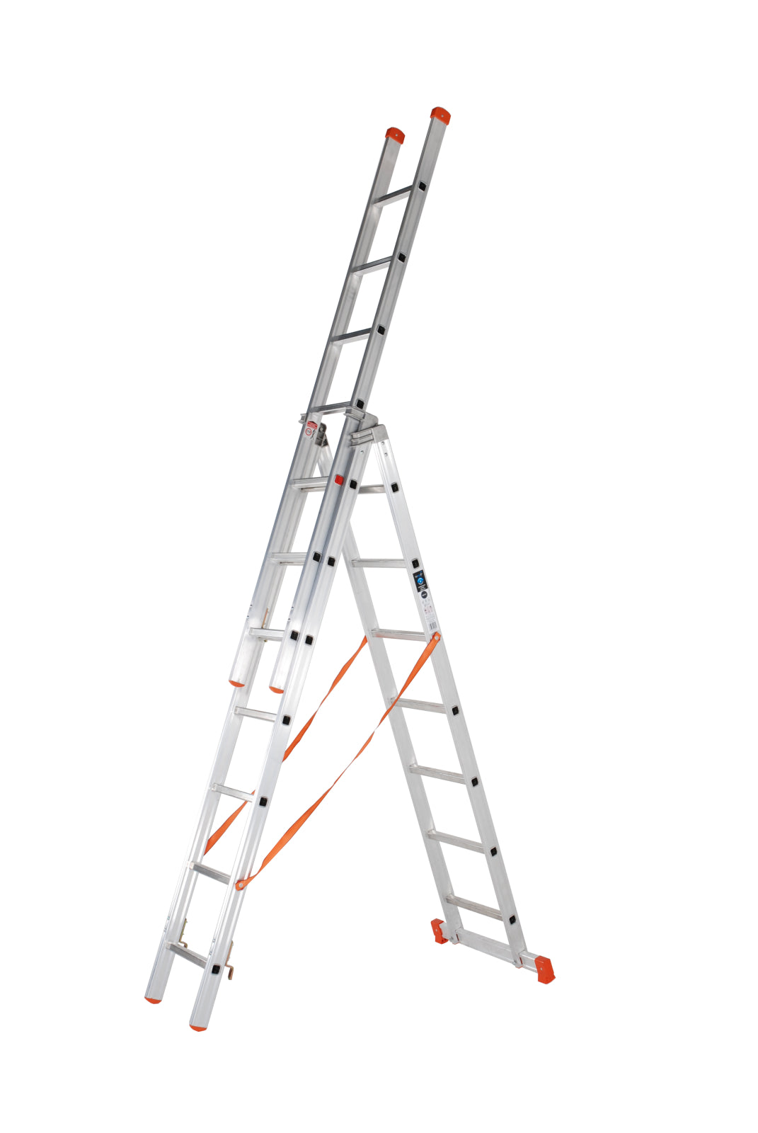 TieDex UK 3 Sections Steel Extension Ladder, 5.02 mm
