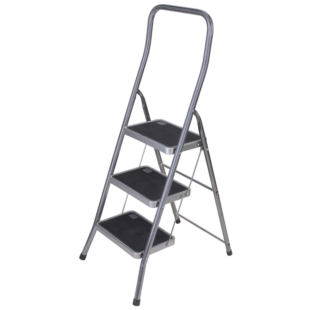 TieDex UK 3 Tread Steel Steps 0.72m Platform Height, Grey