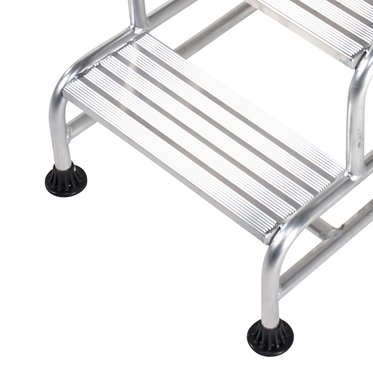 TieDex UK 2 Tread Aluminium Steps 500mm Platform Height, Aluminium