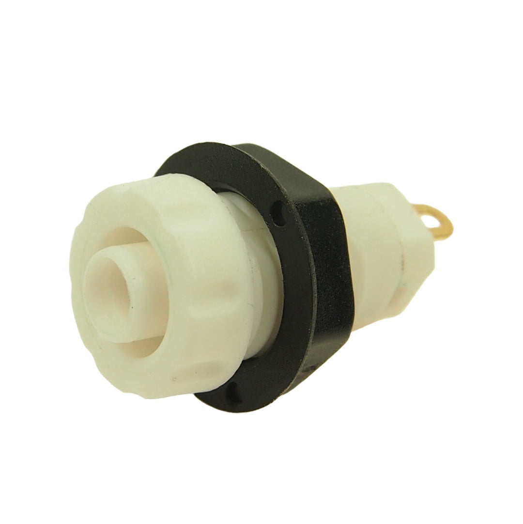 TieDex UK, White 30A Banana Socket With Nylon Contacts and Gold Plated