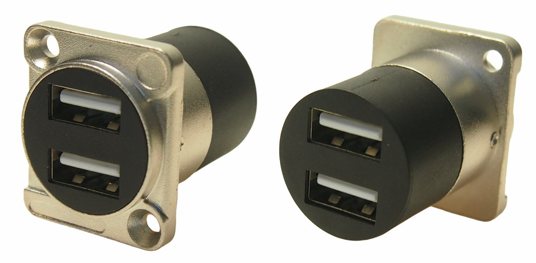 TieDex UK Straight, Panel Female- 2 Port Type USB 2.0 USB Connector USB 2.0