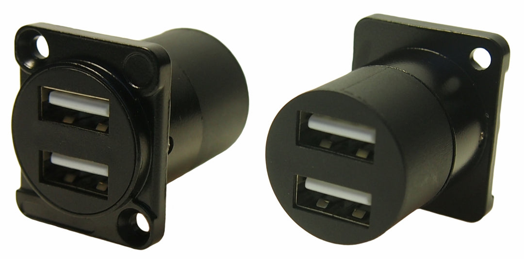 TieDex UK Straight, Panel Female- 2 Port Type USB 2.0 USB Connector USB 2.0
