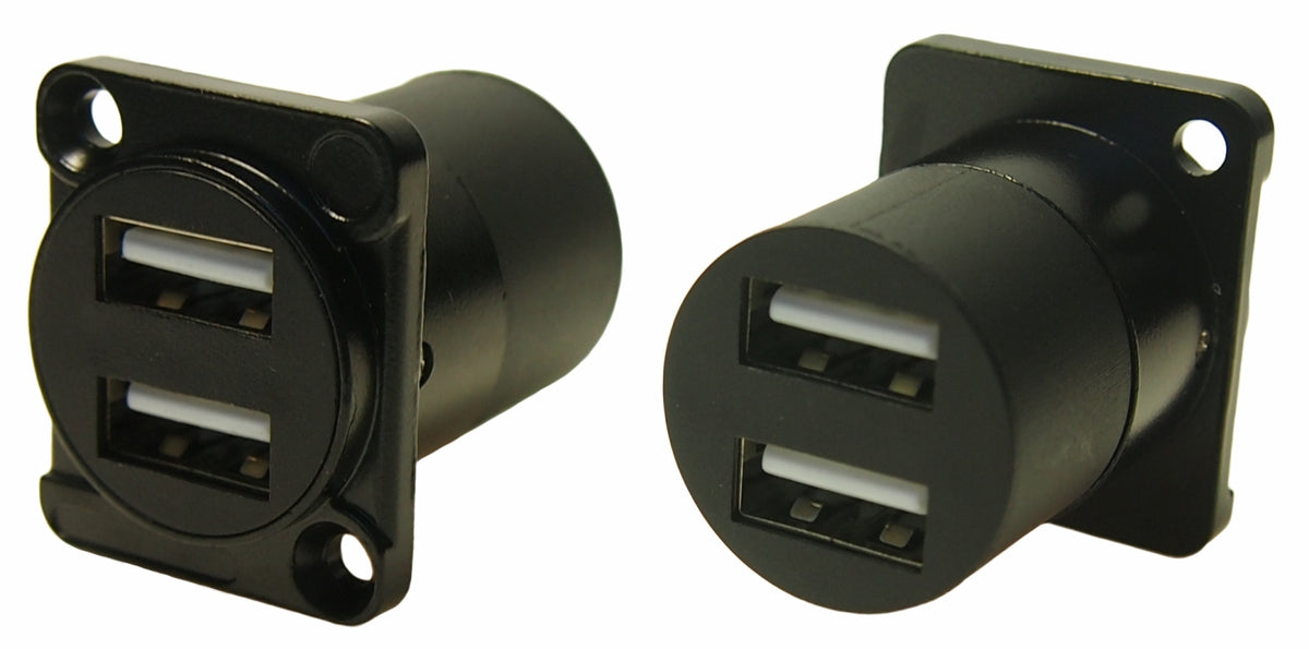 TieDex UK Straight, Panel Female- 2 Port Type USB 2.0 USB Connector USB 2.0