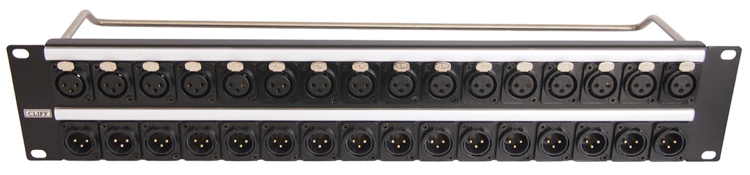 TieDex UK XLR AV Patch Panel 32 Port Patch Panel, 2 U Rack Height