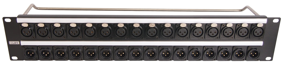 TieDex UK XLR AV Patch Panel 32 Port Patch Panel, 2 U Rack Height