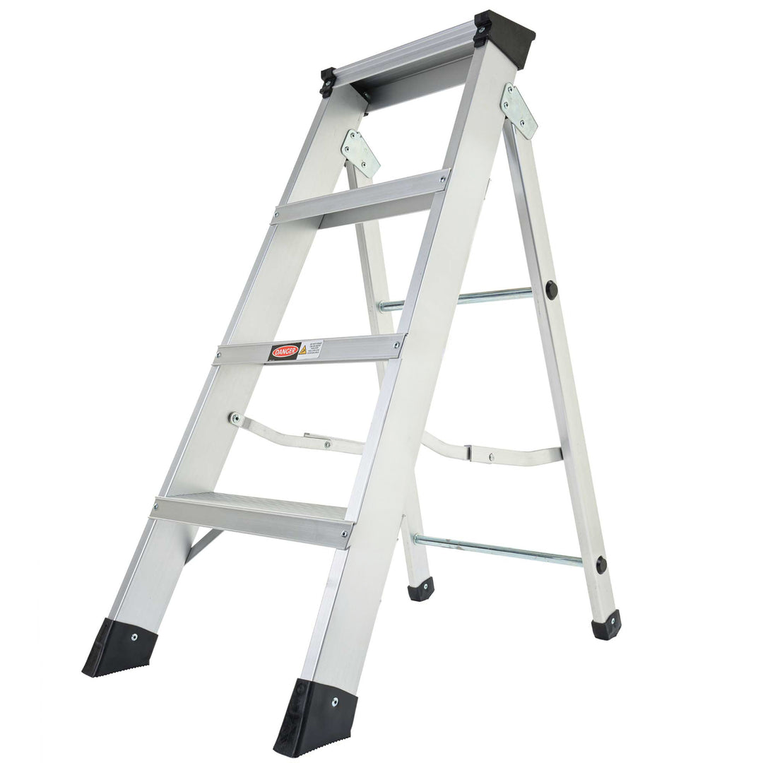 TieDex UK Aluminium 4 steps Step Ladder, 1.97 m open length