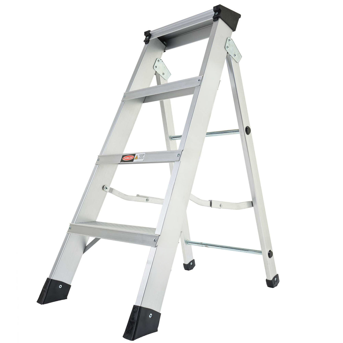 TieDex UK Aluminium 4 steps Step Ladder, 1.97 m open length