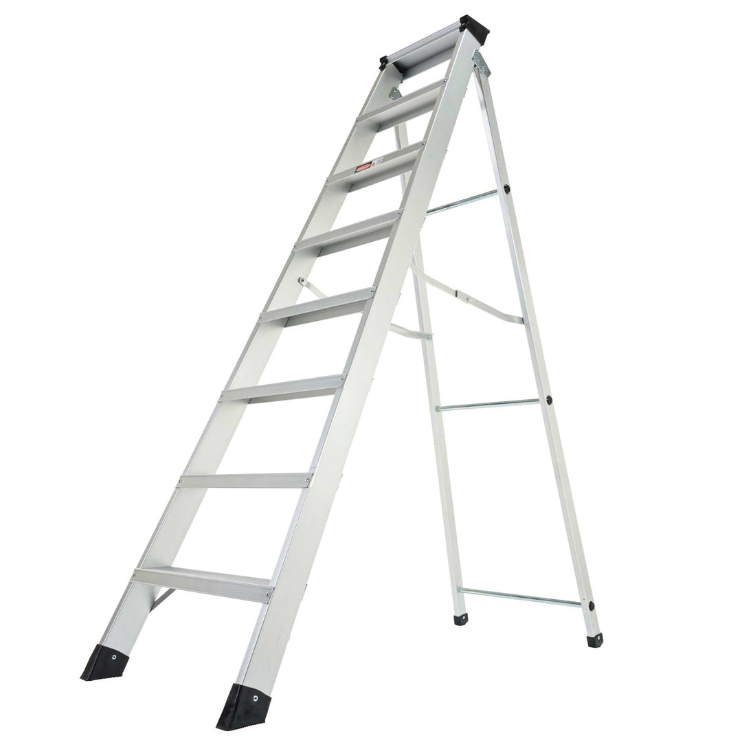TieDex UK Aluminium 8 steps Step Ladder, 2.81 m open length