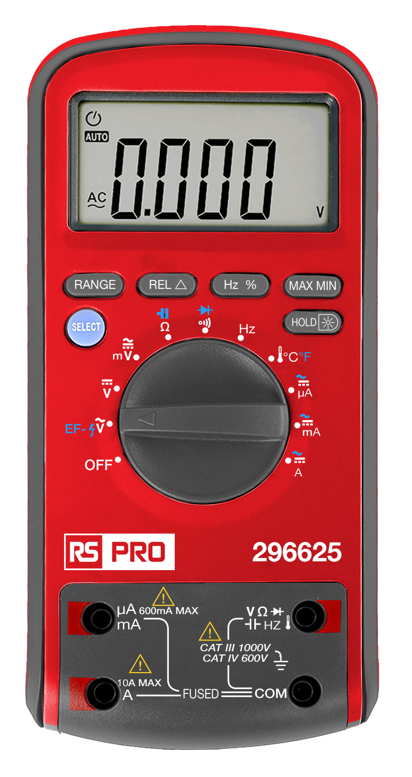 TieDex UK Digital Digital Multimeter True RMS, 10 A ac, 10 A dc, 1 kV ac, UKAS Calibrated