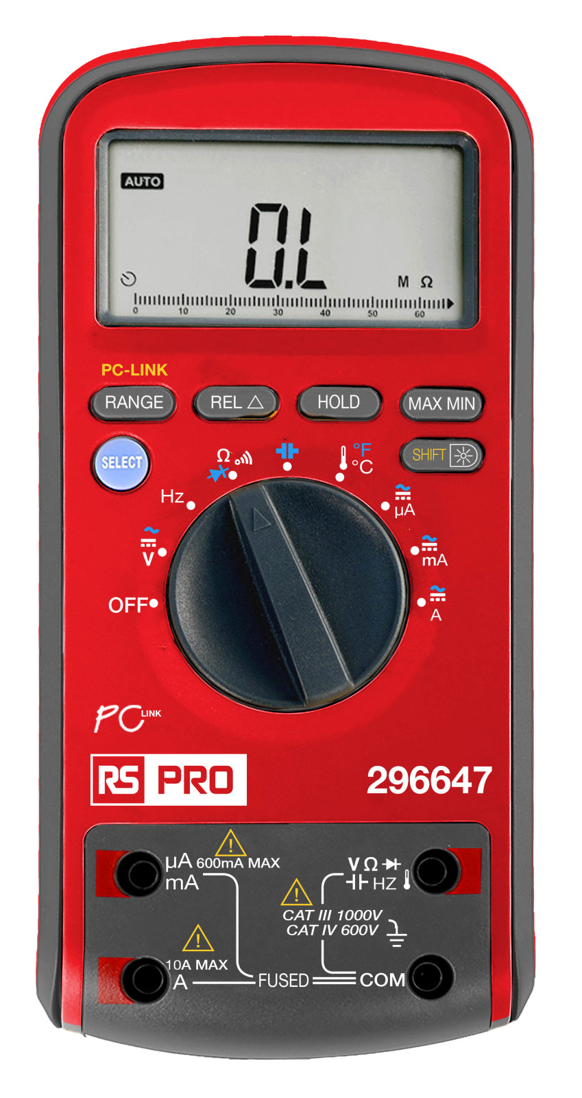 TieDex UK Digital Digital Multimeter True RMS, 10 A ac, 10 A dc, 1 kV ac
