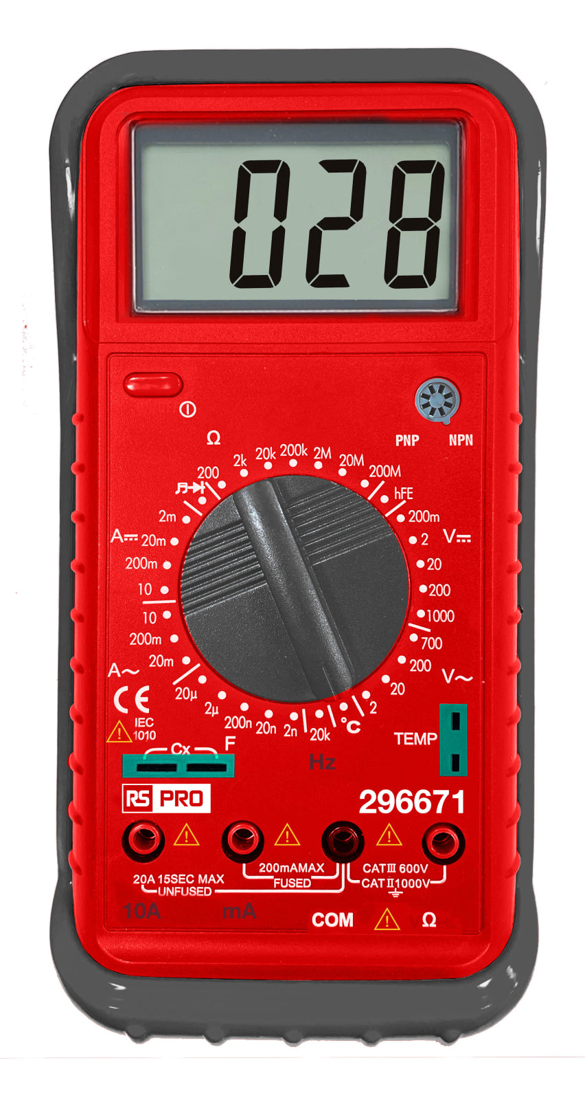TieDex UK Digital Digital Multimeter, 10 A ac, 10 A dc, 700 V ac, UKAS Calibrated
