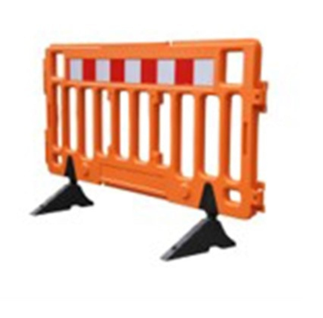 TieDex UK Orange Safety Barrier, High Density Polyethylene, 1.9 m